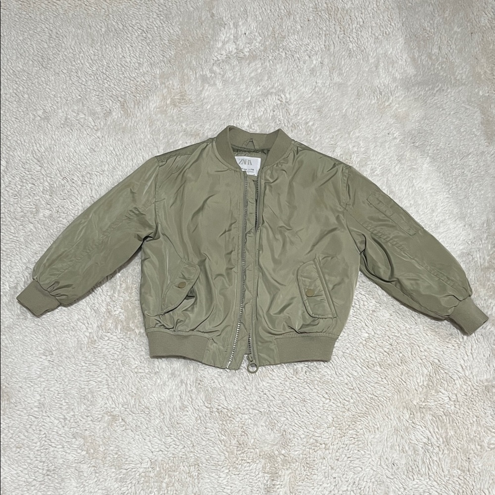 Zara Khaki Green Bomber Jacket